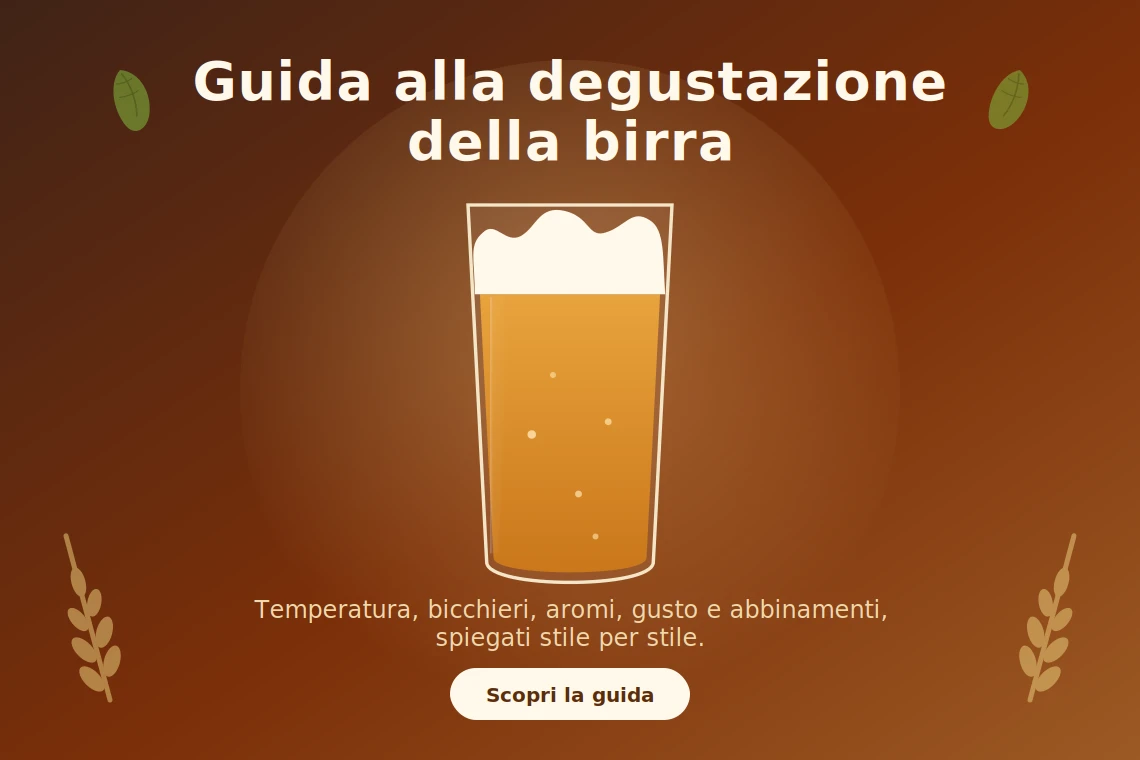 Bicchiere di birra con orzo e luppolo